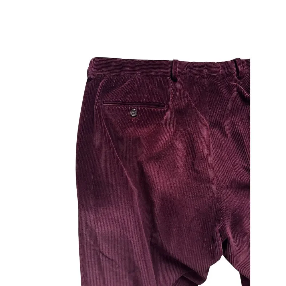 Todd Snyder Men's Burgundy Corduroy Pants Men’s 36x30 Sutton Fit Italy Fabric